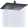 KINLIV Soffione doccia a pioggia nero opaco da 30,5 cm, design ultrasottile SUS304, cascata ad alta pressione completa il tuo corpo, ricambio perfetto per soffioni da bagno moderni