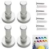 UOOOM 4 pcs Gancio da Parete Singolo Bagno Cucina Camera da Letto Alluminio Ganci per Portasciugamano Accappatoio Vestiti Cappello Tono D'argento