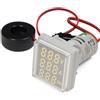 Gebildet 22mm AC 50-500V 0-100A 0-99Hz Tester di Tensione di Corrente CA con Display a LED a 3cifre Voltmetro Multifunzione Amperometro Misuratore di Frequenza Multimetro (Bianco, Quadrato)