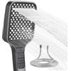 Korsaot Soffione Doccia, 7 Tipi di Getto Doccino per Doccia, Doccia Soffione con Tubo Flessibile Antideflagrante da 1,5 m con Pulsante di Arresto (Grigio)