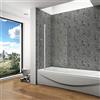 Mato Parete Per Vasca Doccia Sopravasca da Bagno 100x140cm 2 Ante Barra Stabilizzatrice Vetro Temperato 4 mm Telaio Argento Opaco Processo di Elettroforesi