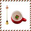 Xfeyaqlo 3D Tazza, Babbo, Albero, Pupazzo di Neve, Renna, Ideale Come Regalo per Amici e Familiari, Ceramica, Rossa, 350ml (Regali Natale)