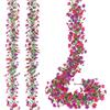 MEIVINES Artificiale Ghirlanda di Fiori 2PCS Doppio Colore Artificiale Finto Ghirlanda Artificiale Fiori di Seta Appesa Rattan Per Arco di nozze Camera da Letto Giardino Decorazione(Viola Rosa Rossa)