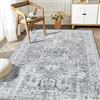 WONGS BEDDING Tappeto boho a pelo corto, lavabile, morbido, antiscivolo, vintage, grigio, 160 x 230 cm, YS01EA010121AZ-A