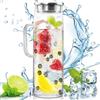 LOVICVKEM Caraffa in Vetro 1.5L Con Tappo, Trasparente e Resistente Al Calore, per Acqua Calda e Fredda, Tè Freddo, Vino, Caffè, Latte e Succo