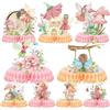 SEWIRUY Kit di decorazioni per feste di compleanno - 9 pezzi centrotavola a nido d'ape per la decorazione della tavola farfalla fiore fate decorazioni per feste a tema per la mia fata primo compleanno baby