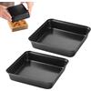 Penbinmall Set di 2 pirottini quadrati in acciaio inox Brownie con rivestimento antiaderente, perfetti per torte lasagne brownie non tossiche, facili da pulire, 22 x 22 x 5 cm