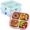 ZHUIYIWIN Lunch Box (confezione da 3), riutilizzabili, con 3 scomparti, per bambini e adulti, contenitori per alimenti divisi, per scuola, lavoro, viaggi,Multicolore