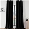 Joydeco Set di 2 tende oscuranti, lunghezza 305 cm, isolamento termico, tende lunghe e tende, tende natalizie per soggiorno, camera da letto, finestra, colore: nero, 132 x 305 cm (larghezza x