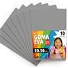 OFITURIA Fogli di Gomma Eva Colorata per Lavoretti Creativi, Fai-da-te, Progetti Scolastici, Scrapbooking, Decorazioni Artistiche e Biglietti 20x30cm (Grigio, 10 pz)