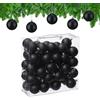 Relaxdays Palline di Natale, Set da 50 Palle Albero, Addobbi Natalizi, ∅ 6 cm, Sfere in Plastica Design Opaco, Nero