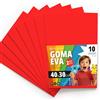OFITURIA Fogli di Gomma Eva Colorata per Lavoretti Creativi, Fai-da-te, Progetti Scolastici, Scrapbooking, Decorazioni Artistiche e Biglietti 40x30cm (Rosso, 10 pz)