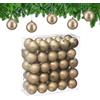 Relaxdays Palline di Natale, Set da 50 Palle Albero, Addobbi Natalizi, ∅ 6 cm, Sfere in Plastica Design Opaco, Champagne