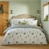 furn. Copripiumino Wylder Nature Robin's Return - Biancheria da letto reversibile in cotone spazzolato effetto bosco con pettirossi dipinti a mano (crema/pino - singolo)
