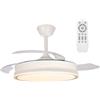 wonderlamp - Ventilatore LED pale pieghevoli Surpino bianco 45 W con memoria di accensione e telecomando CCT regolabile
