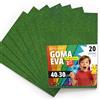 OFITURIA Fogli di Gomma Eva Glitterata per Lavoretti Creativi, Progetti Scolastici, Scrapbooking e Decorazioni Artistiche 40x30cm (Verde Scuro Glitterato, 20 pz)