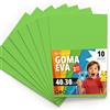 OFITURIA Fogli di Gomma Eva Colorata per Lavoretti Creativi, Fai-da-te, Progetti Scolastici, Scrapbooking, Decorazioni Artistiche e Biglietti 40x30cm (Verde Chiaro, 10 pz)