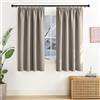 NICETOWN Tende con nastro arricciato, opache, corte, set da 2, 145 x 140 cm (altezza x larghezza), oscuranti, termiche, per camera da letto, colore sabbia