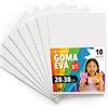 OFITURIA Fogli di Gomma Eva Colorata per Lavoretti Creativi, Fai-da-te, Progetti Scolastici, Scrapbooking, Decorazioni Artistiche e Biglietti 20x30cm (Bianco, 10 pz)