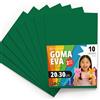 OFITURIA Fogli di Gomma Eva Colorata per Lavoretti Creativi, Fai-da-te, Progetti Scolastici, Scrapbooking, Decorazioni Artistiche e Biglietti 20x30cm (Verde Scuro, 10 pz)