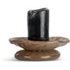 BY ON ByON Candlestick Lara XS 5280606701 - Portacandele in vetro soffiato a mano, 9 cm, colore: Nero/Beige