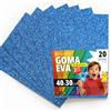OFITURIA Fogli di Gomma Eva Glitterata per Lavoretti Creativi, Progetti Scolastici, Scrapbooking e Decorazioni Artistiche 40x30cm (Blu Glitterato, 20 pz)