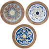 Villa d'Este Home Tivoli Set 3 Mattonella decorativa multiuso in ceramica e bambù, decoro mediterraneo, Sicilia