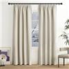 NICETOWN Tende oscuranti, colore beige, set da 2 pezzi, con protezione dal calore, arricciate, lunghezza 200 cm, per sistema a binari, 200 x 140 cm (A x L), beige chiaro