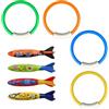 POPAPIE 8 Pezzi Anelli da Immersione,Giocattoli da Immersione per Bambini,Plastica Giochi Piscina Bambini per L'addestramento Subacqueo e Giocattoli Subacquei (Colore B)