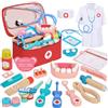 BUOAZR Valigetta Dottore Bambini, Kit Medico Giocattolo per Bambini, 27 Pezzi con Vero Stetoscopio, Termometro, Camice da Medico e Borsa da Medico Portatile, Gioco di Ruolo per Bambini di 3, 4, 5 Anni