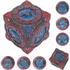 Luazuri DND Spinner Dice - Set di dadi 7 in 1 in metallo con design drago in rilievo 3D | Design spinner unico per Dungeons & Dragons set di dadi poliedrici RPG per giocatori D&D e DM (rosso bluastro)