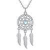 VONALA Collana con ciondolo a forma di acchiappasogni in argento Sterling 925 con nodo a forma di pietra di luna, per donne e ragazze, regalo di compleanno, Natale, Argento sterling, pietra di luna