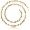 Generico Collana Cubana Uomo Donna 5MM, Catena Unisex Placcata Oro 14K in Rame, 50CM - Idea Regalo per Natale, San Valentino o Compleanno, Elegante e Moderna
