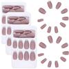 BBTO 72 Pezzi Unghie Finte Opache Rosa Nude Copertura Completa Unghie Finte Bara con Colla Unghie, Lime Unghie, Bastoncini di Legno per Donne Ragazze Bomboniere Unghie DIY