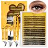 QUEWEL 280 PCS Set extension ciglia 30+40+50D Ciglia singole, extension per ciglia miste 3 stili 10-16 mm di spessore con colla per ciglia e pinzette per ciglia(30+40+50-KIT)