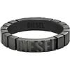 Diesel Anello da uomo di Diesel della collezione Diesel Font. Anello in acciaio inossidabile di colore grigio, con finitura mista. La misura 20 trendy cod. DX1612060510