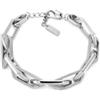 Diesel Bracciale da uomo in acciaio inossidabile con chiusura a moschettone o a scorrimento, Argento lucido