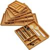 ORGA-BOX 3 Inserto posate BAMBOO per cassetto da 60 cm (473 x 497 mm) con 6 scomparti organizer da cucina in legno per cucine Nobilia da agosto 2012