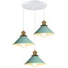 iDEGU 3 Luci Lampadario a Sospensione Retrò 22CM Lampada a Sospensione Vintage Industriale in Metallo E27 Illuminazione Lampadario da Soffitto per Soggiorno Camera da Letto Sala da Pranzo (Verde)