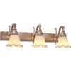 RXPVUXE Lampadari da toletta per il bagno, luci da toeletta vintage color ruggine sopra lo specchio, applique da parete rustica antica con paralume in vetro con fiori bianchi gelati, lampada da parete