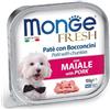 Generico Monge Fresh cane, umido per cani di tutte le taglie e razze, patè con bocconi gusto MAIALE | 6 scatolette da 100 grammi l'una.