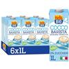ISOLA BIO Cocco Barista, Bevanda Biologica a Base di Cocco, 100% Ingredienti Naturali, 0% Zuccheri, Senza Glutine, per Vegetariani e Vegani, 6 Confezioni da 1 L
