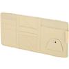 INFINAUTO Organizzatore per Parasole Auto, Tasca Portaoggetti per Parasole Auto Senza Cerniera con Fessura Elastica con Porta Occhiali da Sole Carte Patente Organizzatore in Ecopelle Beige