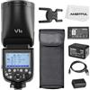 Godox V1-S V1S Flash, 76Ws 2.4G TTL testa rotonda Speedlight per Sony, 1.5 sec riciclo, 1/8000 HSS, 480 scatti a piena potenza, batteria Lithium 3000mAh intercambiabile