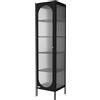 ML DESIGN modern living ML-Design Vetrina 42x175x40 cm Nero Vetrinetta Stretta con 5 ripiani e 1 Anta Mobile da Soggiorno in Metallo Libreria in Acciaio Stile Industriale Schedario Credenza Cassettiera
