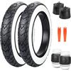 ZUKKA Fat Mountain Bike Tire 20 x 4,0 pollici ETRTO 98-406 con tubo AV35 mm Heavy Duty Deep Grooves Foldable Replacement All Terrain, Nero