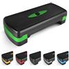 KAYMAN Passi per esercizi - Fitness Stepper per casa e palestra, adatto per aerobica, cardio, pesi, yoga, allenamento in DVD, altezza regolabile a 2 livelli (10,15 cm) - Set di accessori per routine fitness