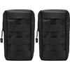 RUIENGCOMM 2 Pz Tactical Molle Pouch Nero Impermeabile Portatile Piccolo Militare Marsupio Multifunzionale Del Telefono Del Sacchetto Della Maglia Admin Pouch per Outdoor Escursionismo Caccia Campeggio Trekking