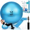 Tre Puri® Yoga, Palla Pilates - 65 CM Palla con Yoga Accessori Marchio ITALIANO - Utile per fare fitness a casa e addominali - OMAGGIO fascia elastica ed E-book (CONSIGLI PER TE) (BLU, CM. 65)