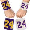 VJUYSW 2 Antisudore Fasce Polso, Assorbente Fasce Polso Cotone Elastico, Kobe 24 Basketball Anti Sweat Wrist Guard Braccialetti Sportivi per Bambini, Braccialetto Colorato Polsino Sport per Corsa, Fitness